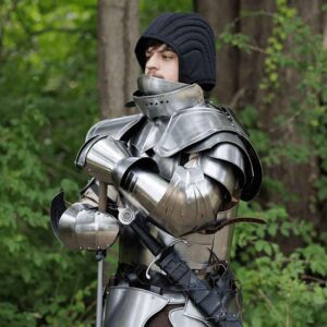 Steel Gorget with Bevor - Polished