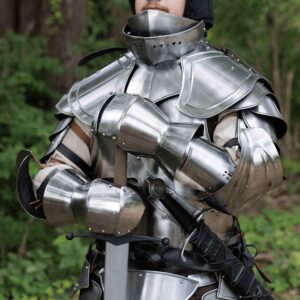Steel Gorget with Bevor - Polished