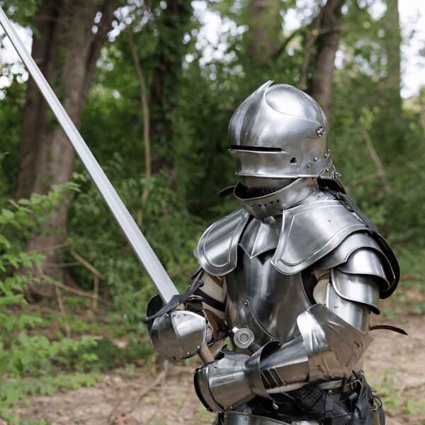 Steel Gorget with Bevor - Polished