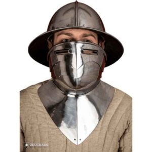 Steel Gorget with Visor - Polished