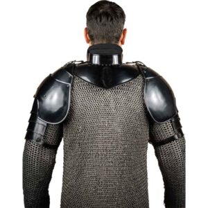 Bladebreaker Warrior Steel Pauldrons - Blackened Knight Steel Pauldrons - Blackened