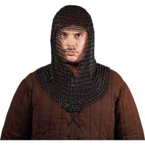 Blackened Steel Chainmail Coif