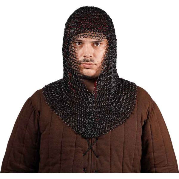 Blackened Steel Chainmail Coif