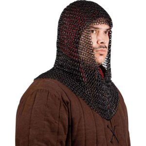 Blackened Steel Chainmail Coif
