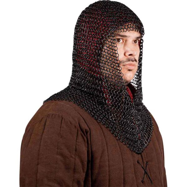 Blackened Steel Chainmail Coif