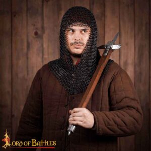 Blackened Steel Chainmail Coif