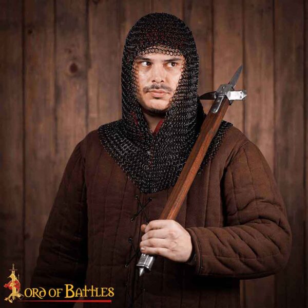Blackened Steel Chainmail Coif