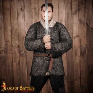Butted Steel Chainmail Hauberk - Blackened