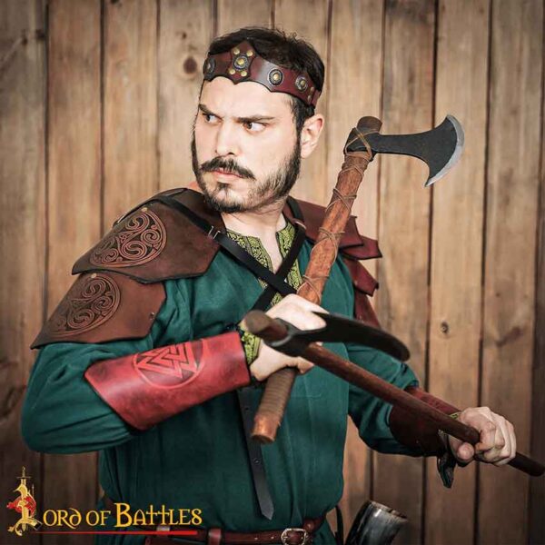 Fantasy Noble Leather Headband - Maroon