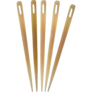 Carved Bone Medieval Embroidery Needles - Set of 5