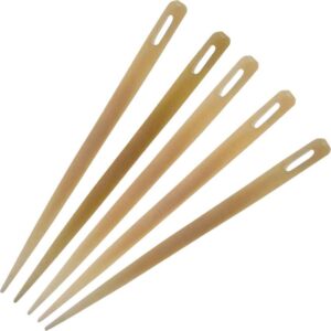 Carved Bone Medieval Embroidery Needles - Set of 5