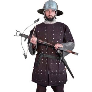 Medieval Brigandine with Riveted Steel Plates - Brown