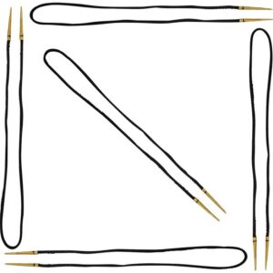 Brass Tip Medieval Tie Strings - Black - Set of 5