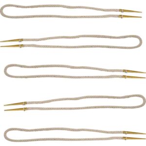 Brass Tip Medieval Tie Strings - Ecru - Set of 5