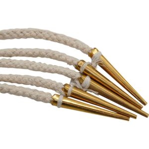 Brass Tip Long Medieval Tie Strings - Ecru - Set of 5