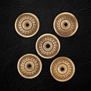 Medieval Laurel Brass Washers - Set of 5