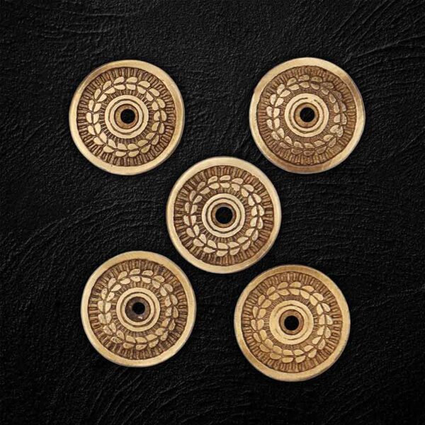 Medieval Laurel Brass Washers - Set of 5