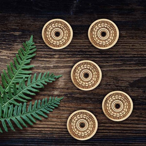 Medieval Laurel Brass Washers - Set of 5