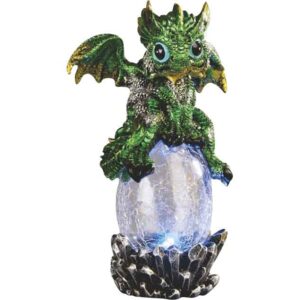 Green Hatchling on LED Egg Statue