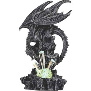 Grey Dragon with LED Icicle Statue