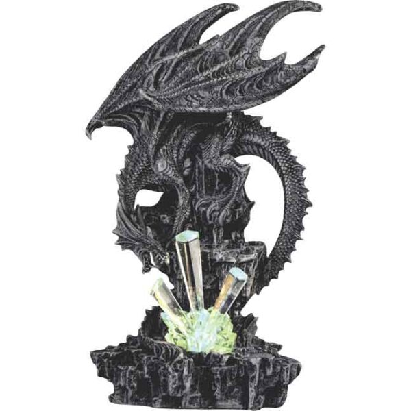Grey Dragon with LED Icicle Statue