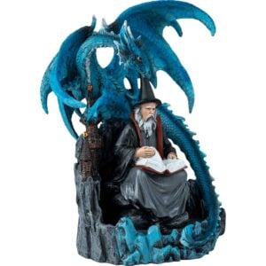 Reading Wizard and Dragon Statue