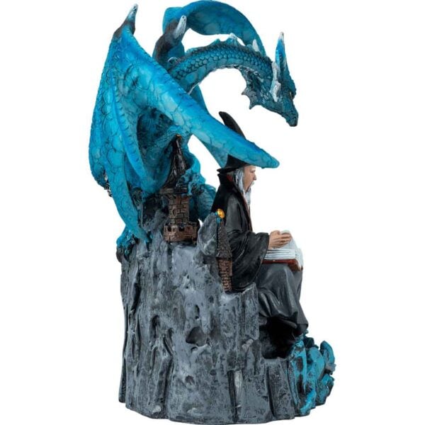 Reading Wizard and Dragon Statue