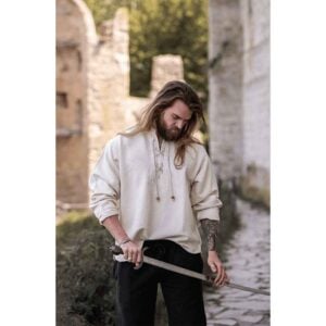 Ingolf Woven Cotton Medieval Shirt - Natural