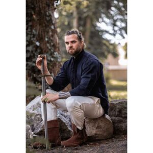 Ingolf Woven Cotton Medieval Shirt - Black