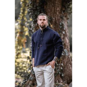 Ingolf Woven Cotton Medieval Shirt - Black