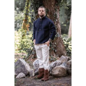 Ingolf Woven Cotton Medieval Shirt - Black