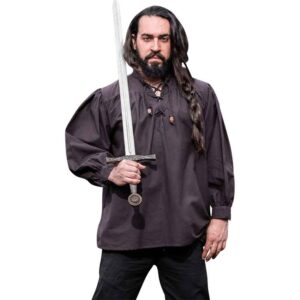 Friedrich Medieval Lace-Up Shirt - Brown