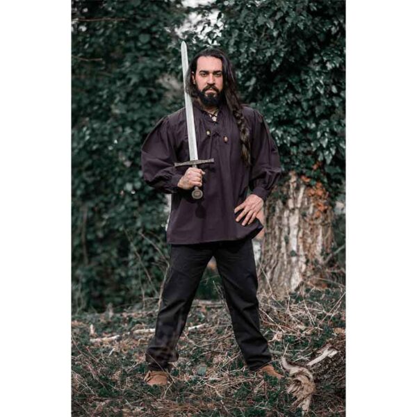 Friedrich Medieval Lace-Up Shirt - Brown