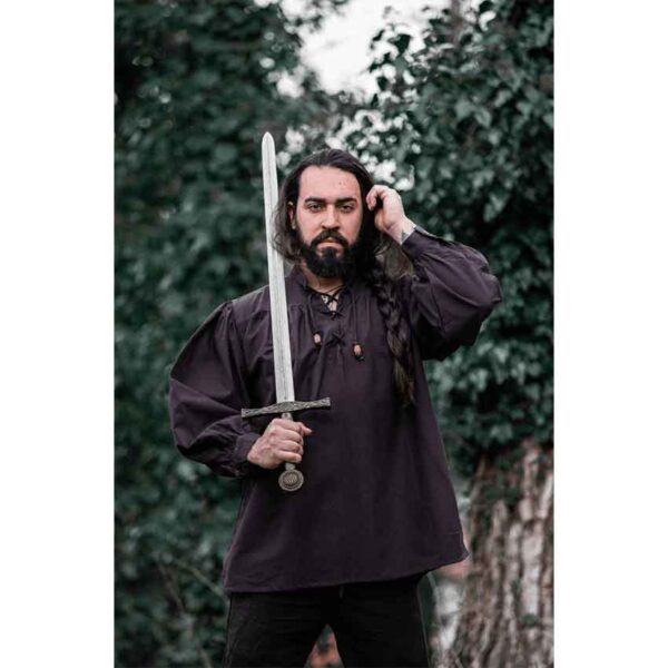 Friedrich Medieval Lace-Up Shirt - Brown