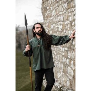 Friedrich Medieval Lace-Up Shirt - Green