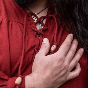Friedrich Medieval Lace-Up Shirt - Red