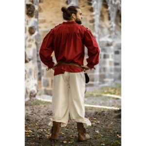 Adrian Medieval Lace-Up Shirt - Red