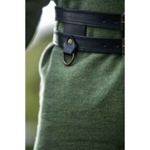 Ubbe Leather Viking Double Belt - Black