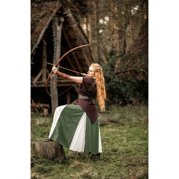 Isabella Medieval Skirt - Green/Natural