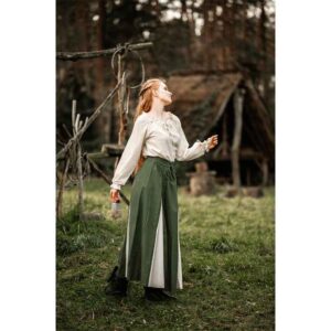 Isabella Medieval Skirt - Green/Natural