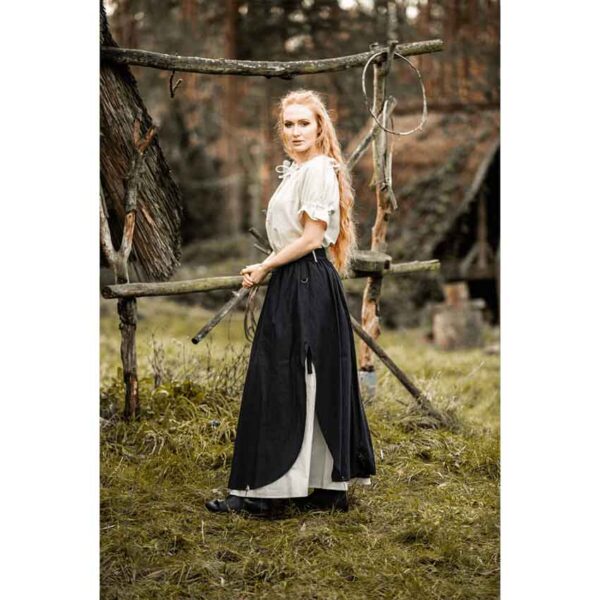 Elise Medieval Layered Skirt - Black/Natural