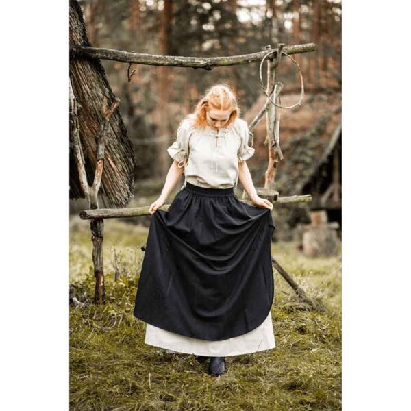 Elise Medieval Layered Skirt - Black/Natural