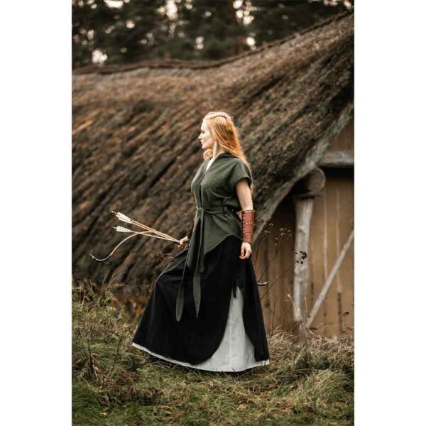 Elise Medieval Layered Skirt - Black/Natural