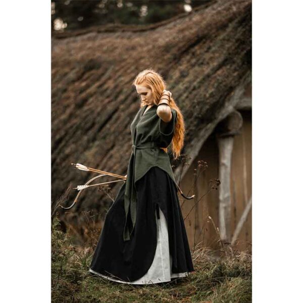 Elise Medieval Layered Skirt - Black/Natural