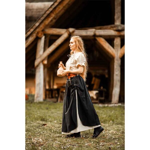Elise Medieval Layered Skirt - Black/Natural