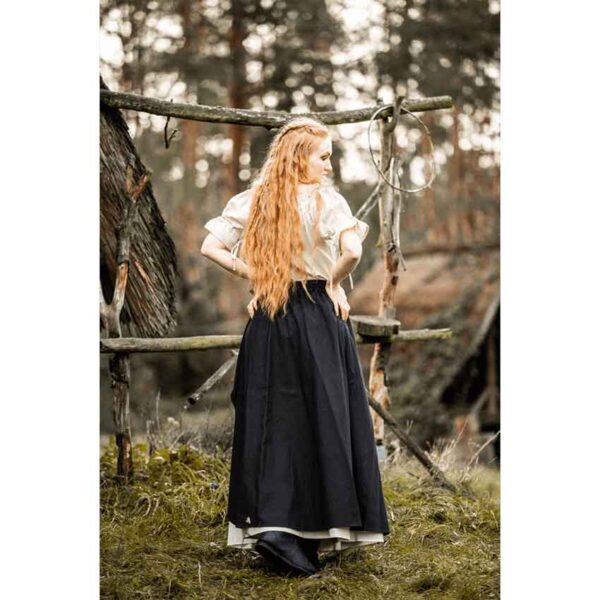 Elise Medieval Layered Skirt - Black/Natural