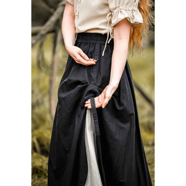 Elise Medieval Layered Skirt - Black/Natural
