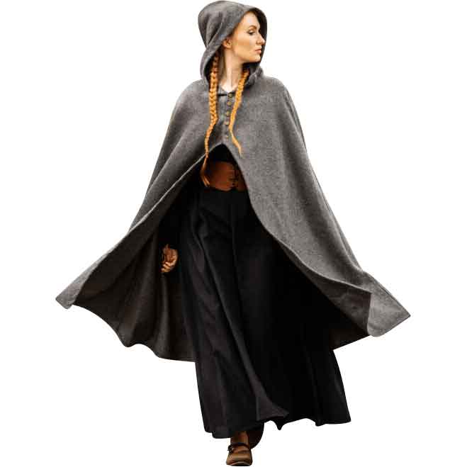 Ladies Medieval Cape Adult Grey Ladies Medieval Cape Adult Grey