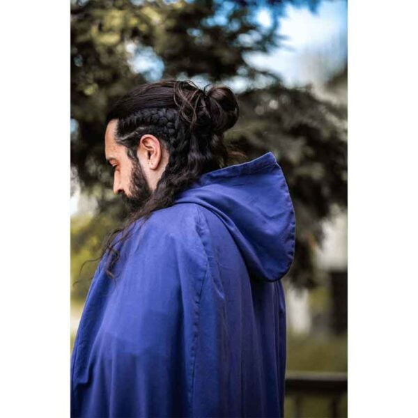 Gunnar Medieval Cotton Cloak - Blue