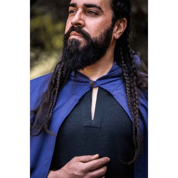 Gunnar Medieval Cotton Cloak - Blue